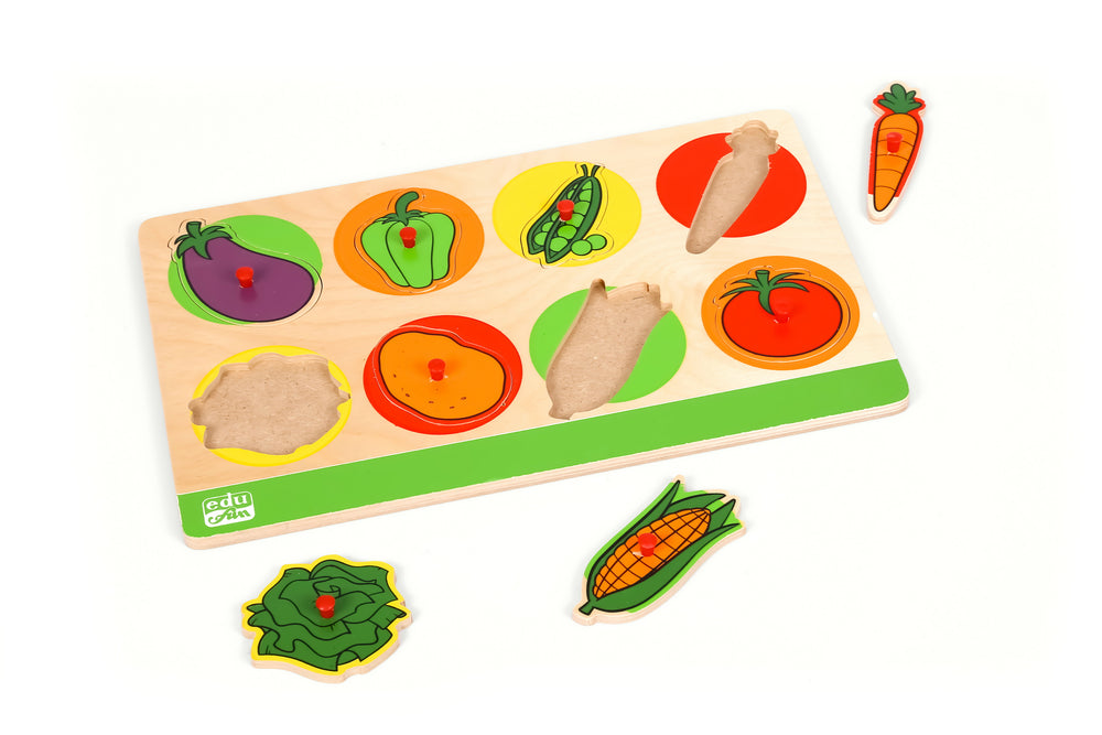 edufun edu fun 10005 Holzpuzzle Gemüse - Insert Board Vegetables