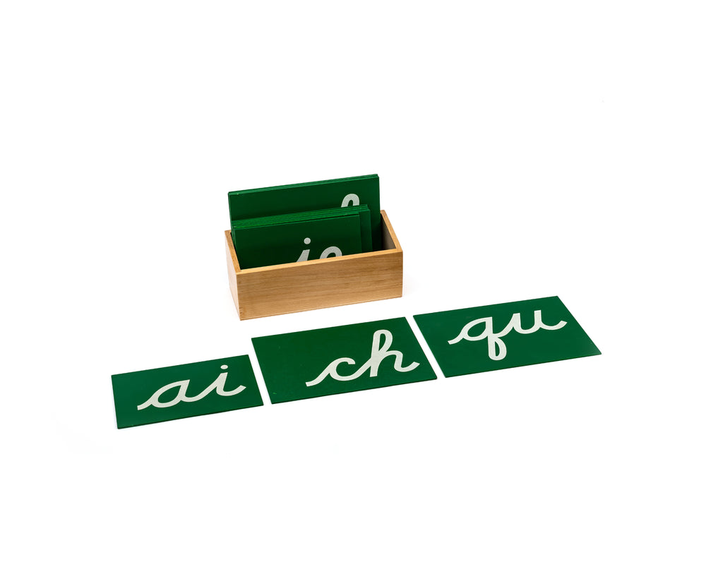 91063 Sandpapier - Kursive Doppelbuchstaben - Sand Paper Cursive Double Letters Montessori