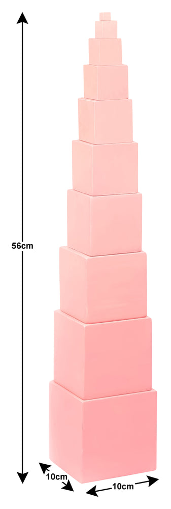 91100 Rosa Würfelturm - Pink Cube Tower Montessori