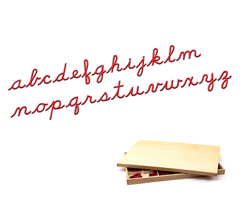 91223 Verschiebbare Alphabet Medium (Kursiv-Rot) - Medium Movable Alphabet (Cursive-Red) Montessori edu fun edufun 