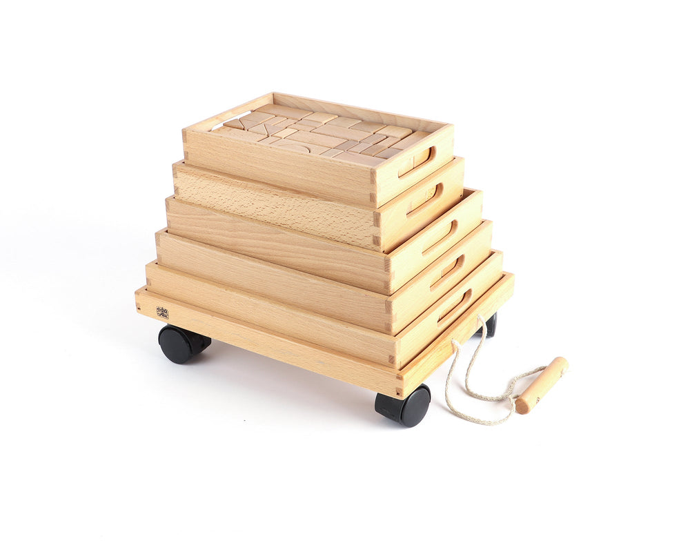 Natural Building Big Blocks With Trolley - 34250